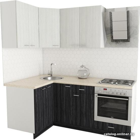 

Готовая кухня Хоум Лайн Луиза Люкс 1200x2000 угловой (древесина графит/древесина белая)