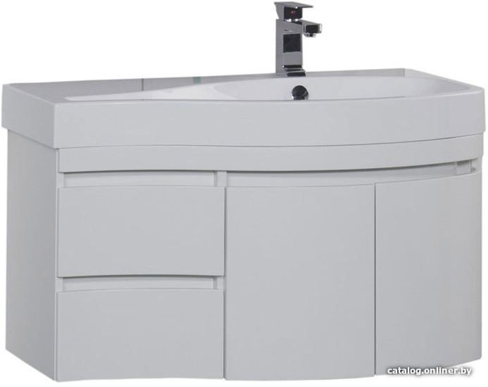 

Aquanet Тумба под умывальник Сопрано 95 R (белый, 2 дверцы, 2 ящика)