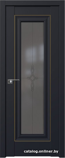 

Межкомнатная дверь ProfilDoors 24U 80x200 (черный матовый/узор графит/золото)