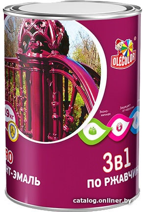 

Грунт-эмаль Olecolor 3 в 1 по ржавчине 0.9 кг (красный)
