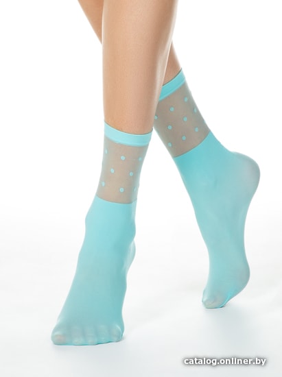 

Носки Conte Elegant С прозр. верхом Fantasy горошек 19С-29СП (р. 36-39, turquoise)