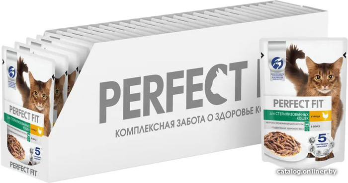 

Пресервы Perfect Fit для стерилизованных с курицей в соусе 24x75 г