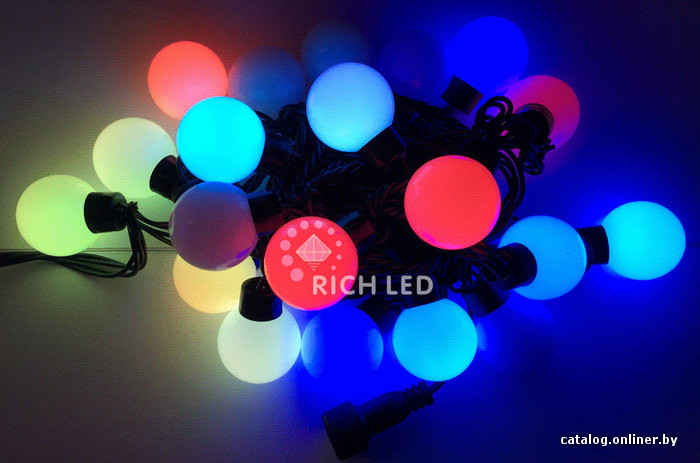 

Новогодняя гирлянда Rich Led Шарики 4см RL-T5-20C-40B-RGB