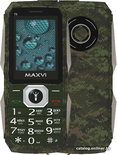 

Кнопочный телефон Maxvi T5 (милитари)