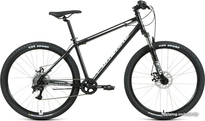 

Велосипед Forward Sporting 27.5 2.2 disc р.17 2021 (черный/серый)