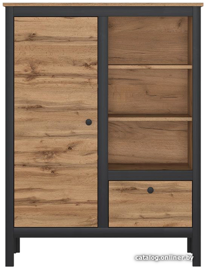 

Книжный шкаф BRW Loft REG1D1S/90 (дуб вотан/черный матовый)
