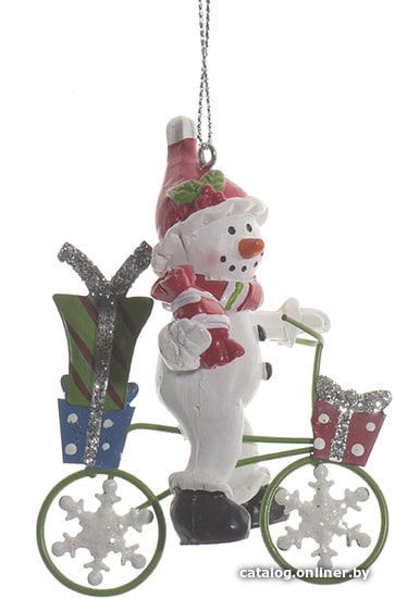 

Елочная игрушка Albero Di Natale Снеговик на велосипеде с конфетой 7.5х4.5х8 см 385331-4
