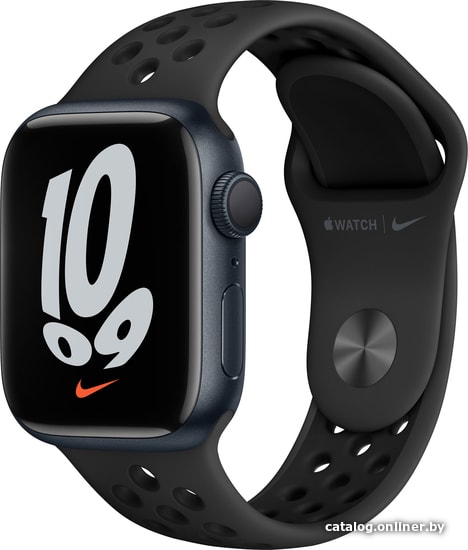 

Умные часы Apple Watch Nike Series 7 41 мм (темная ночь/черный спортивный)