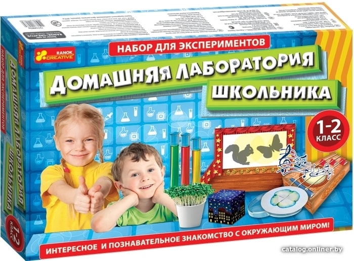 

Набор для опытов Ranok-Creative Домашняя лаборатория школьника 1-2 класс 12114063Р