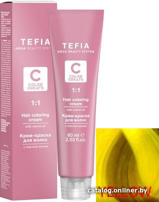 

Крем-краска для волос Tefia Color Creats желтый