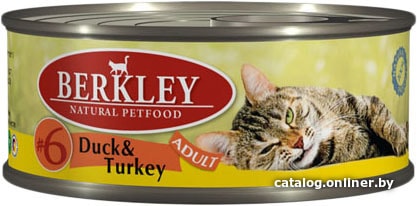 

Консервированный корм для кошек Berkley #6 Adult с уткой и индейкой 100 г