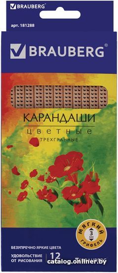 

Набор цветных карандашей BRAUBERG Цветы 181288 (12 шт.)