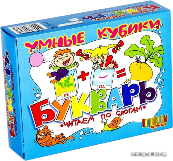 

Кубики Десятое королевство Умные кубики. Букварь, читаем по слогам 00648