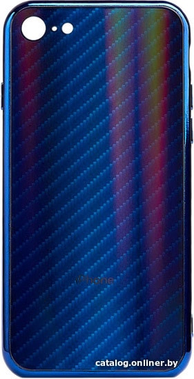 

Чехол для телефона EXPERTS Aurora Glass для Apple iPhone 7 с LOGO (синий)