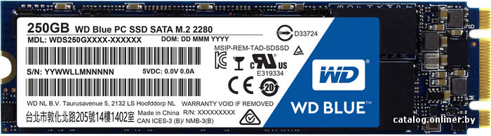 

SSD WD Blue M.2 2280 250GB [WDS250G1B0B]