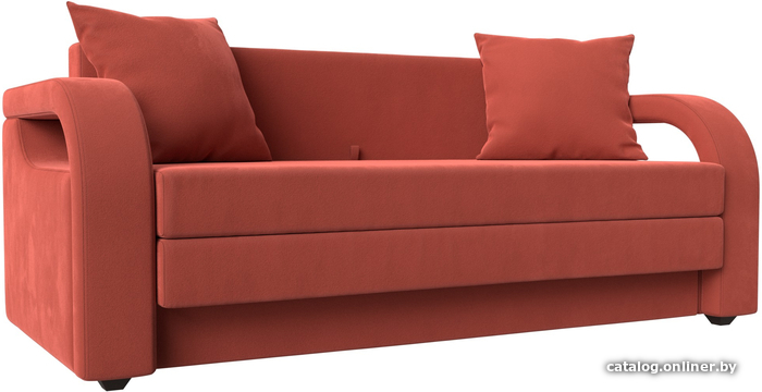 

Диван Лига диванов Лига-014 117430 (микровельвет, коралловый)