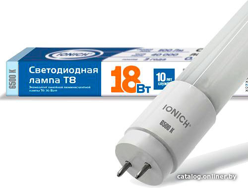 

Светодиодная лампочка Ionich ILED-SMD2835-T81200-18Вт-2100Лм-230В-6500К-G13 1512