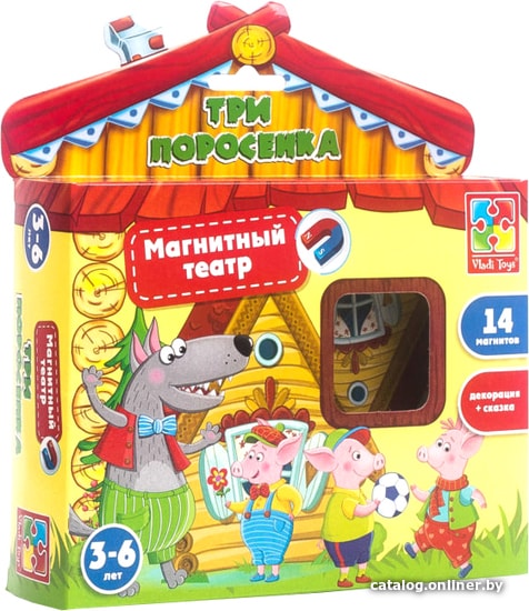 

Магнитная доска Vladi Toys Магнитный театр Три поросенка VT3206-11