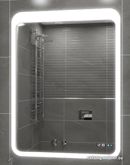 

Континент Зеркало Lacio Led 50x70 (с часами и подогревом)
