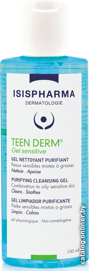 

Isis Pharma Teen Derm Gel sensitive Гель очищающий для умывания чувствительной комбинированной и жирной кожи 100 мл