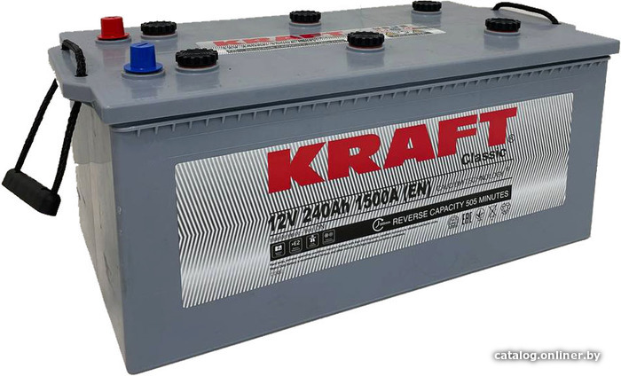 

Автомобильный аккумулятор KRAFT Classic 240 (3) евро (240 А·ч)
