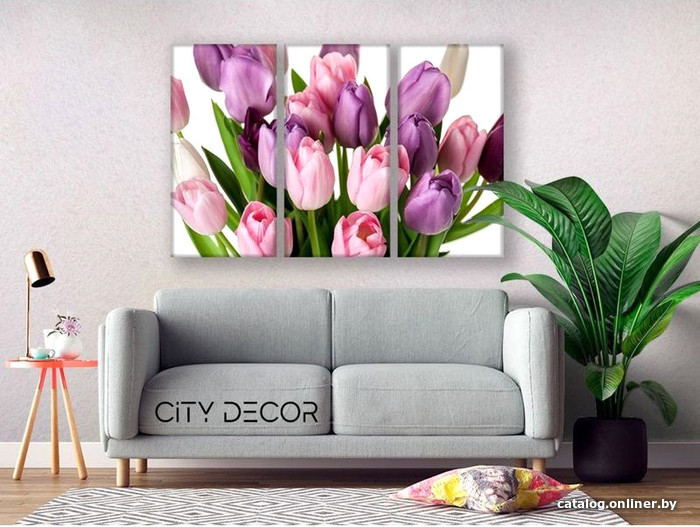 

Модульная картина Citydecor Цветы/Растения 7.78 75x117 см