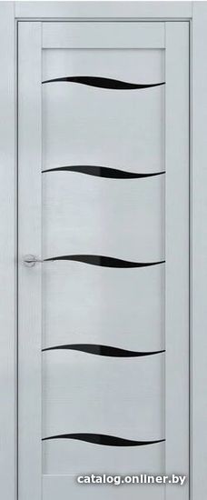

Межкомнатная дверь Юркас Deform V1 80x200 (грей вуд/стекло lacobel черный лак)