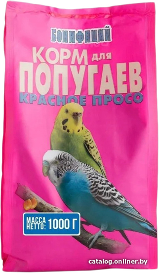 

Корм для птиц Бонифаций Красное просо для попугаев 1 кг