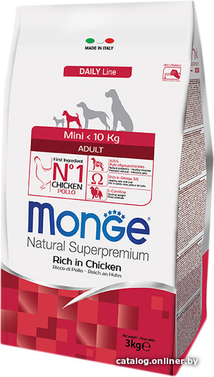 

Сухой корм для собак Monge Mini Adult Rich in Chicken 15 кг
