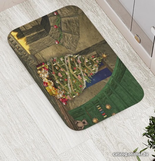 

Коврик для ванной JoyArty Елка у камина bath_1749