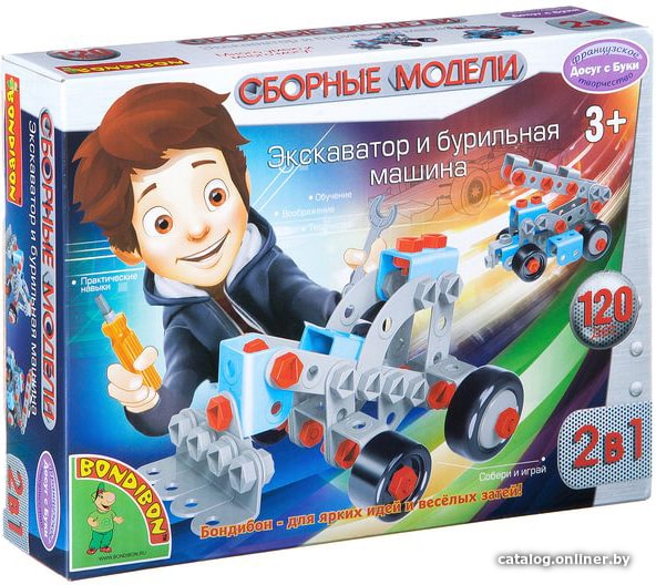 

Конструктор Bondibon Экскаватор и бурильная машина 2 в 1 ВВ2096