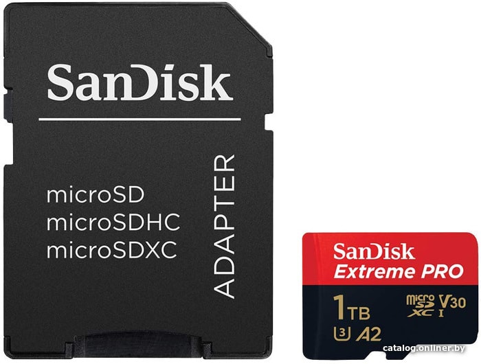 

Карта памяти SanDisk Extreme PRO SDSQXCZ-1T00-GN6MA microSDXC 1TB (с адаптером)