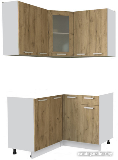 

Готовая кухня Интерлиния Мила 12x12 без столешницы (дуб золотой)