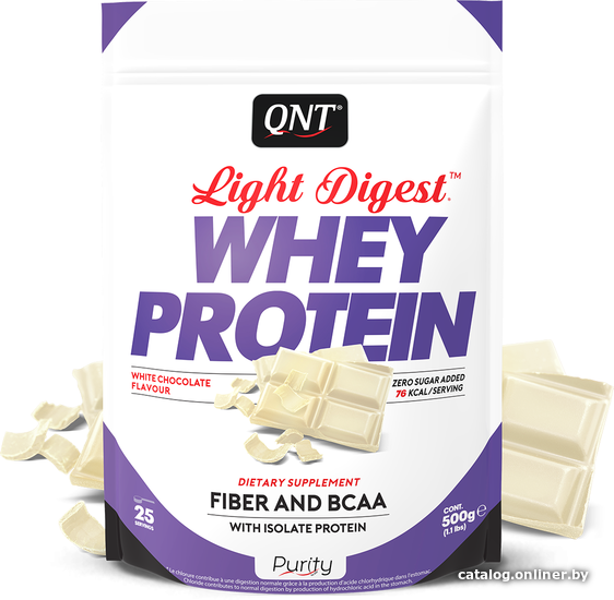 

Протеин сывороточный (концентрат) QNT QNT Whey Light Digest (белый шоколад, 500г)