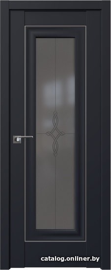 

Межкомнатная дверь ProfilDoors 24U 80x200 (черный матовый/узор графит/серебро)