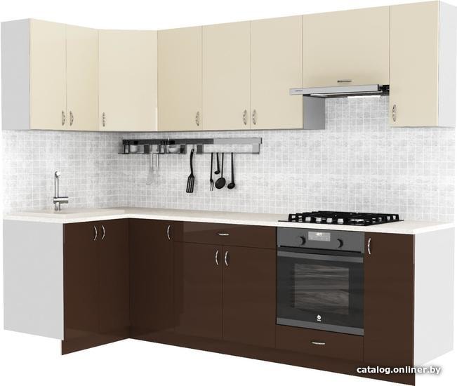

Готовая кухня Сивирин-Компани Клео глосc 1.2х2.7 (коричневый глянец\ваниль глянец)