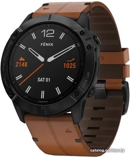 

Умные часы Garmin Fenix 6X Sapphire (черный DLC/каштановый)
