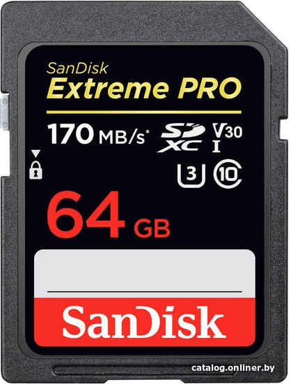 

Карта памяти SanDisk Extreme PRO SDXC SDSDXXY-064G-GN4IN 64GB