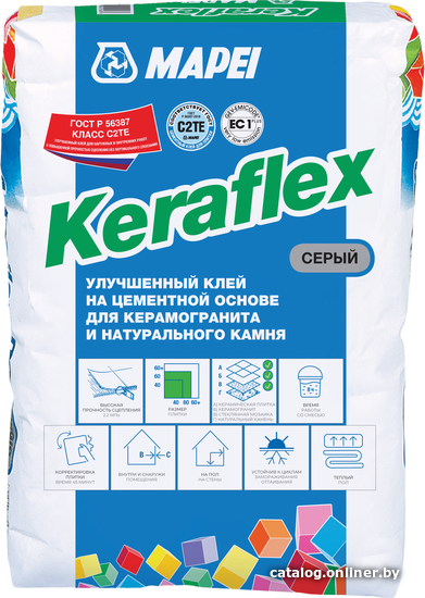 

Клей для плитки Mapei Keraflex Grey (25 кг, серый)