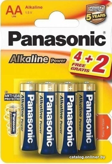 

Батарейка Panasonic Alkaline Power AA 6 шт. [LR6APB/6BP]