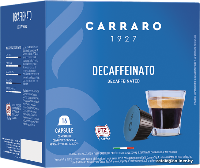 

Кофе в капсулах Carraro Decaffeinato Dolce Gusto 16 шт