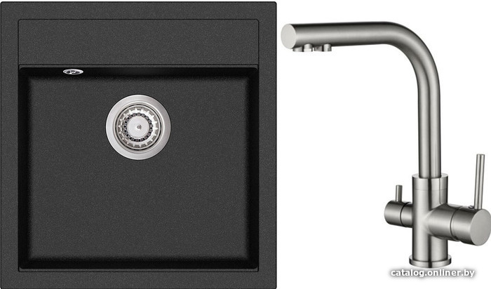 

Кухонная мойка Aquasanita Tesa SQT100W + Akvaduo 2663 (графит 222/никель 002)