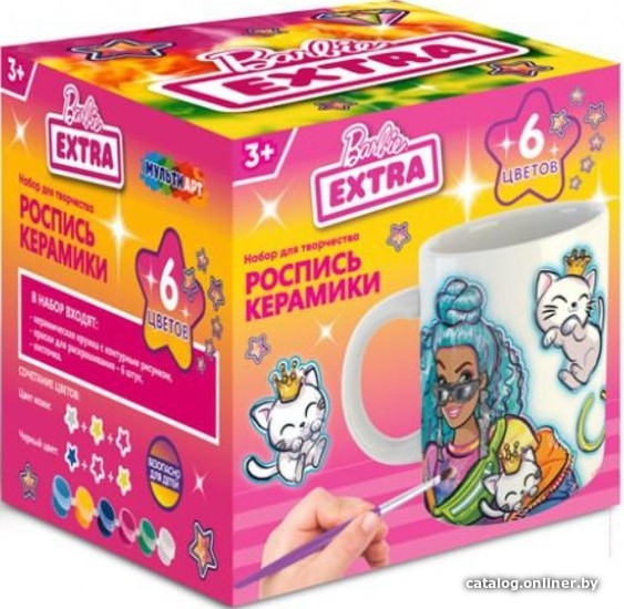 

Набор для создания поделок/игрушек MultiArt Барби. Кружка для росписи MUG-EXTRA1