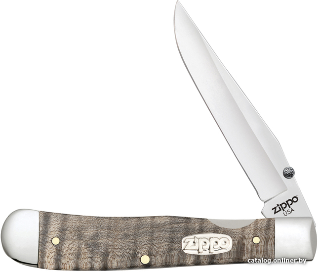 

Складной нож Zippo Natural Curly Maple Wood Trapperlock + Zippo 207