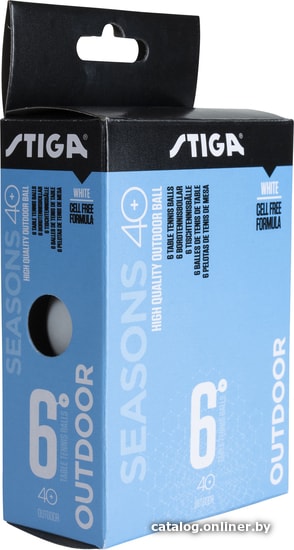 

Мяч для настольного тенниса Stiga Seasons Outdoor 40+ (белый, 1 звезда, 6 шт.)