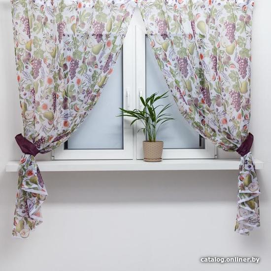 

Комплект гардин Этель Фруктовый сад 5513577 1.45x1.8 м (бордовый/зеленый, 2 шт)