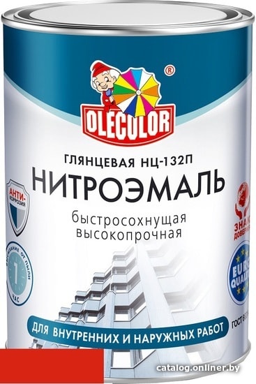 

Эмаль Olecolor НЦ-132П 17 кг (красный)