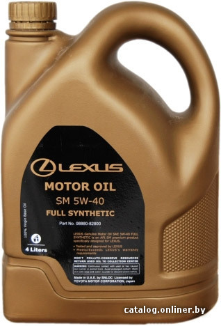 

Моторное масло Lexus SM 5W-40 (08880-82800) 4л
