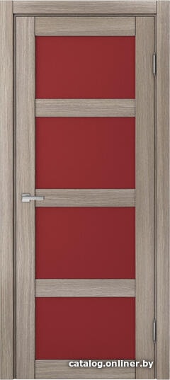 

Межкомнатная дверь MDF-Techno Dominica 124 90x200 (дуб дымчатый, стекло лакобель красный)