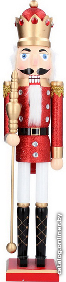 

Статуэтка Gisela Graham Nutcrackers. Щелкунчик с посохом 31139 (красный/белый/золото)